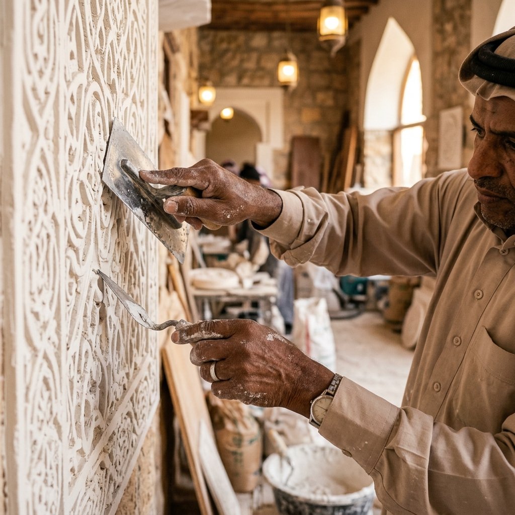 حرفيو جبس إيليت في العمل